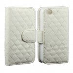 Wholesale iPhone 4S / 4 Square Flip Leather Wallet Case  (White)